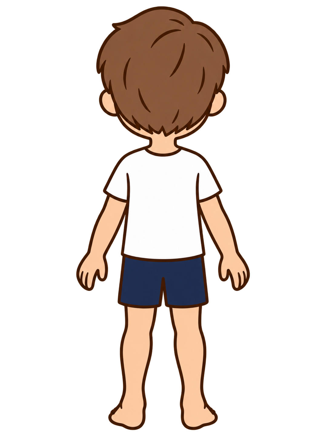 子どもの全身イラスト（背面）