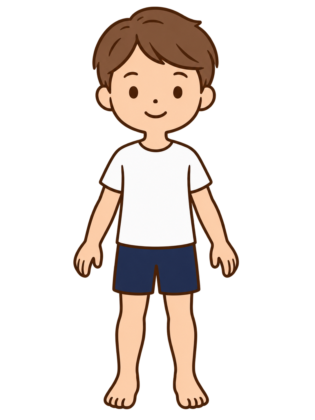 子どもの全身イラスト(正面)